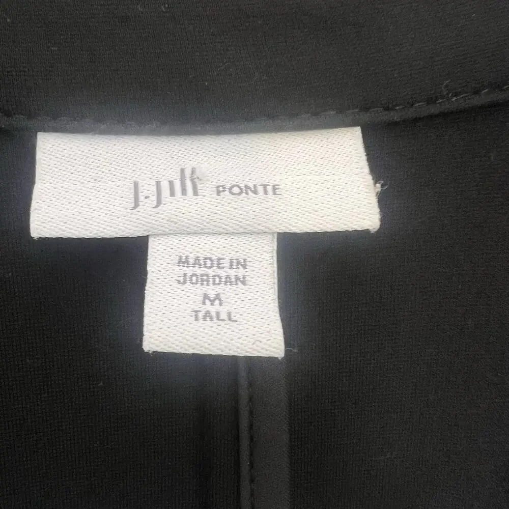 J Jill Womens Black Blazer Jacket Casual Office Sz M Tall Simple Basic Minimal